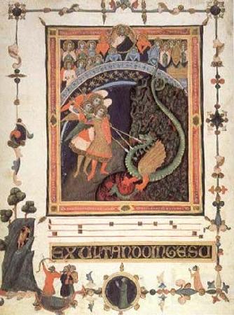 Bonaguida, Pacino di Detail of the Apparition of Saint Michael Norge oil painting art